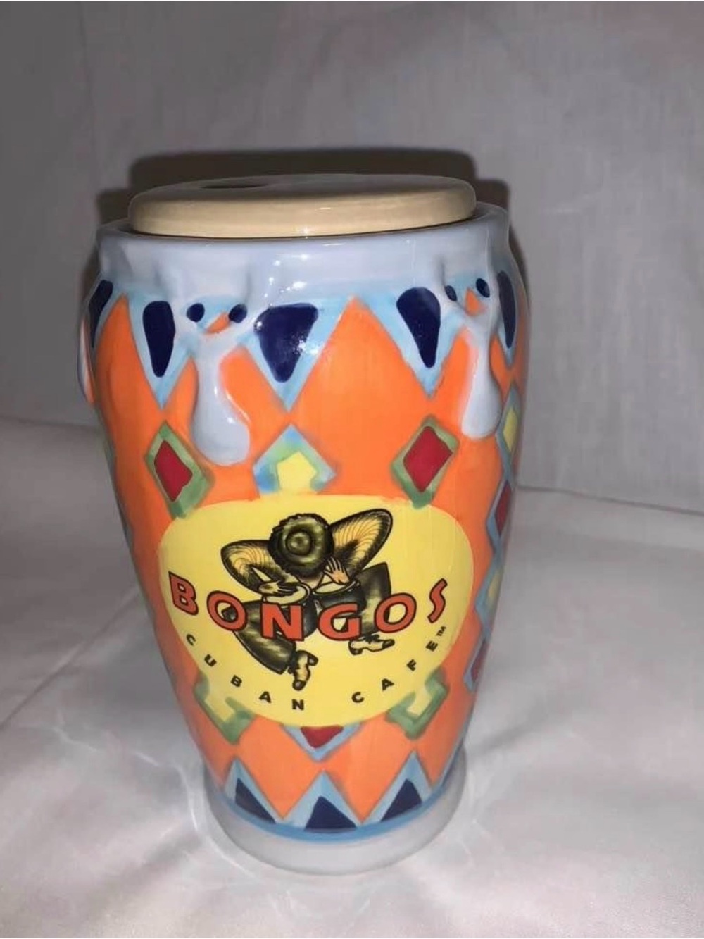 Bongos Cuban Café Orange Ceramic Tumbler